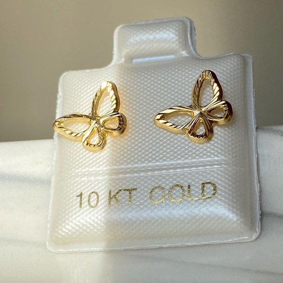 10k Solid Gold Earrings \ Gold Piercing Studs \ Earrings for Babies & Kids - Picture 7 of 13